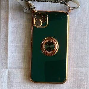 Silicone I phone case with rotatable kickstand & shockproof protection